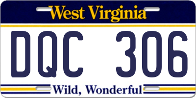 WV license plate DQC306
