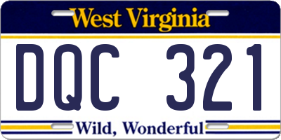 WV license plate DQC321