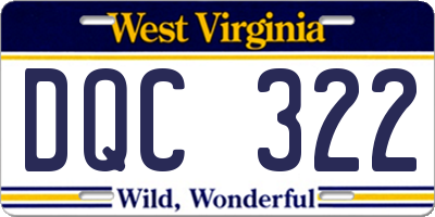 WV license plate DQC322