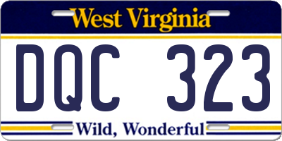 WV license plate DQC323