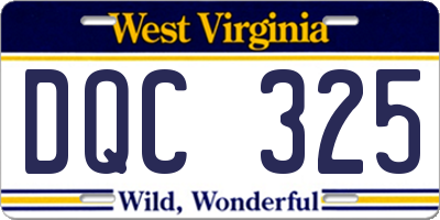 WV license plate DQC325