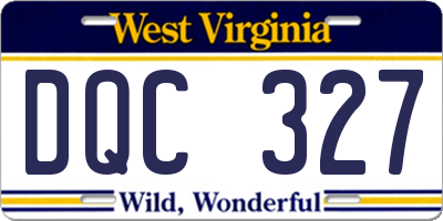 WV license plate DQC327