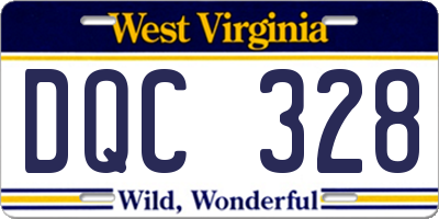 WV license plate DQC328