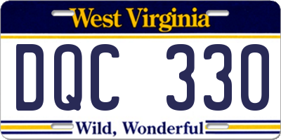 WV license plate DQC330