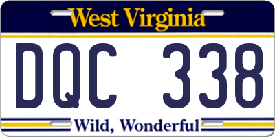 WV license plate DQC338