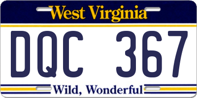 WV license plate DQC367