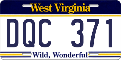 WV license plate DQC371