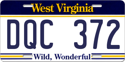 WV license plate DQC372