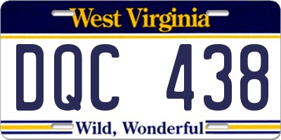 WV license plate DQC438
