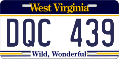 WV license plate DQC439