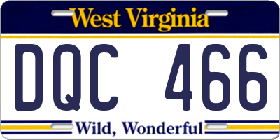 WV license plate DQC466