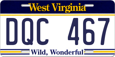 WV license plate DQC467