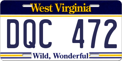 WV license plate DQC472