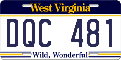 WV license plate DQC481