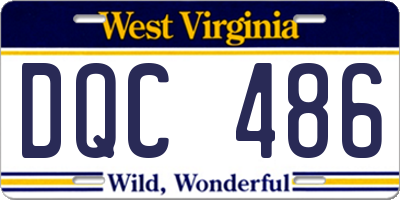 WV license plate DQC486