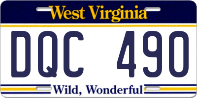 WV license plate DQC490