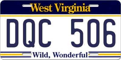 WV license plate DQC506