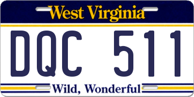 WV license plate DQC511