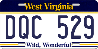 WV license plate DQC529