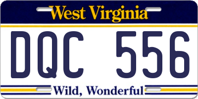 WV license plate DQC556