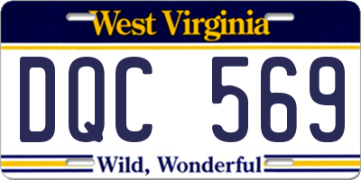 WV license plate DQC569
