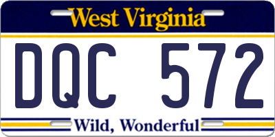 WV license plate DQC572