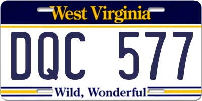 WV license plate DQC577