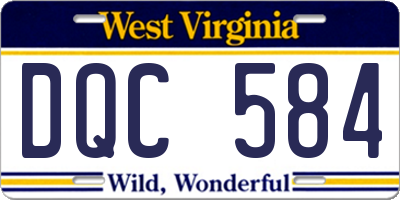 WV license plate DQC584