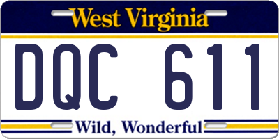 WV license plate DQC611