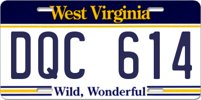 WV license plate DQC614