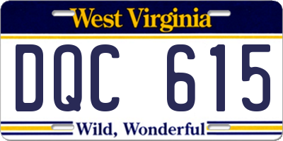 WV license plate DQC615