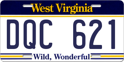 WV license plate DQC621