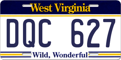 WV license plate DQC627