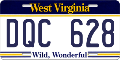 WV license plate DQC628