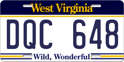 WV license plate DQC648