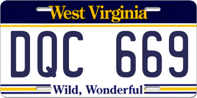 WV license plate DQC669