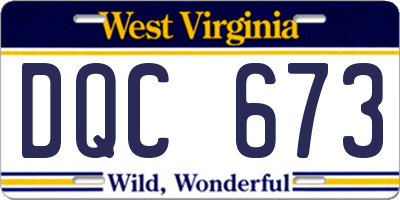 WV license plate DQC673