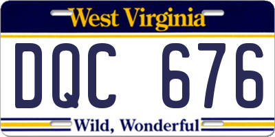 WV license plate DQC676
