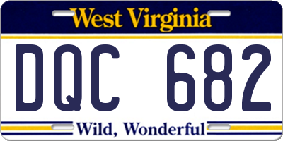 WV license plate DQC682