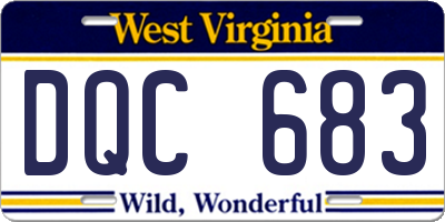 WV license plate DQC683