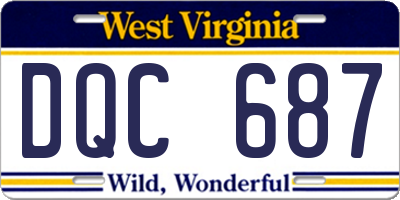WV license plate DQC687