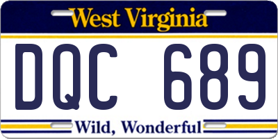 WV license plate DQC689