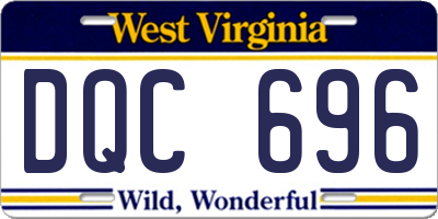 WV license plate DQC696