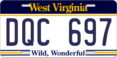 WV license plate DQC697