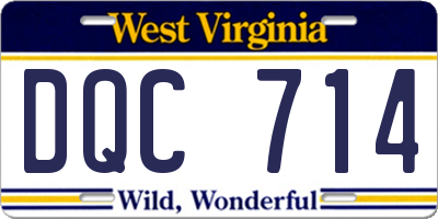 WV license plate DQC714