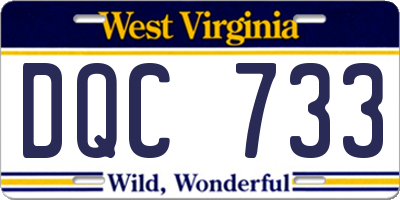 WV license plate DQC733