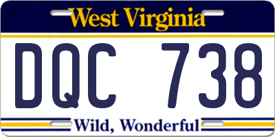 WV license plate DQC738