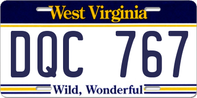 WV license plate DQC767