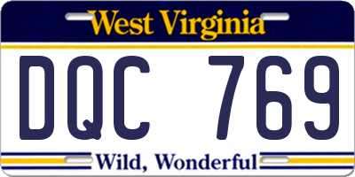 WV license plate DQC769