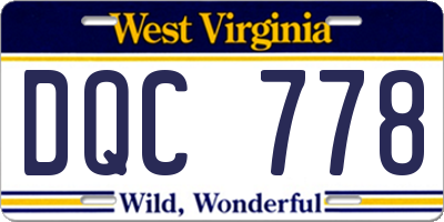 WV license plate DQC778